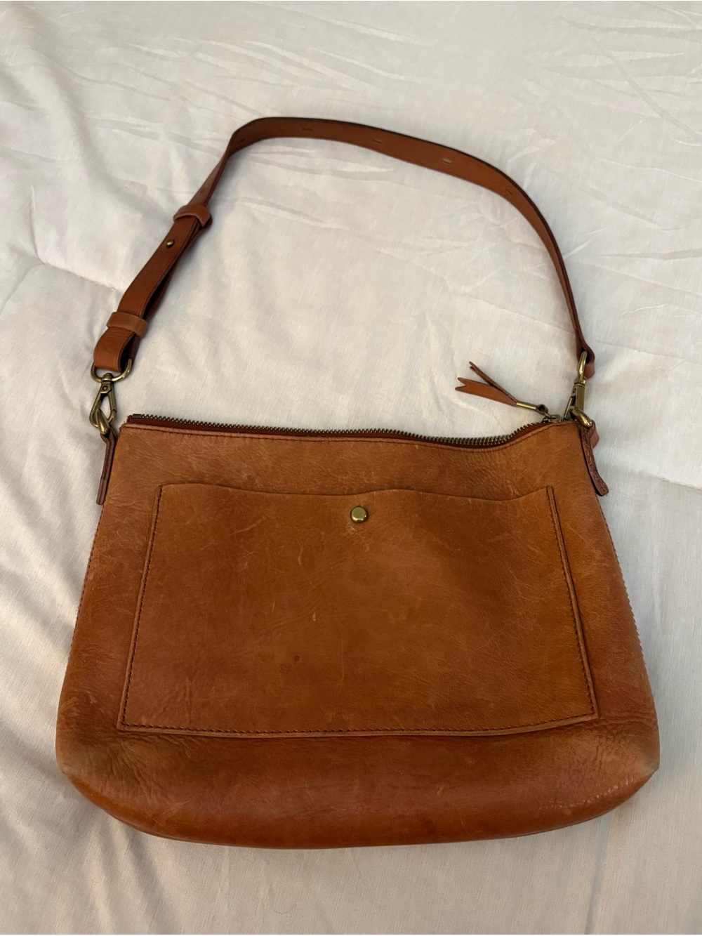 Madewell Cognac Leather Shoulder Bag - Picture 3 of 4